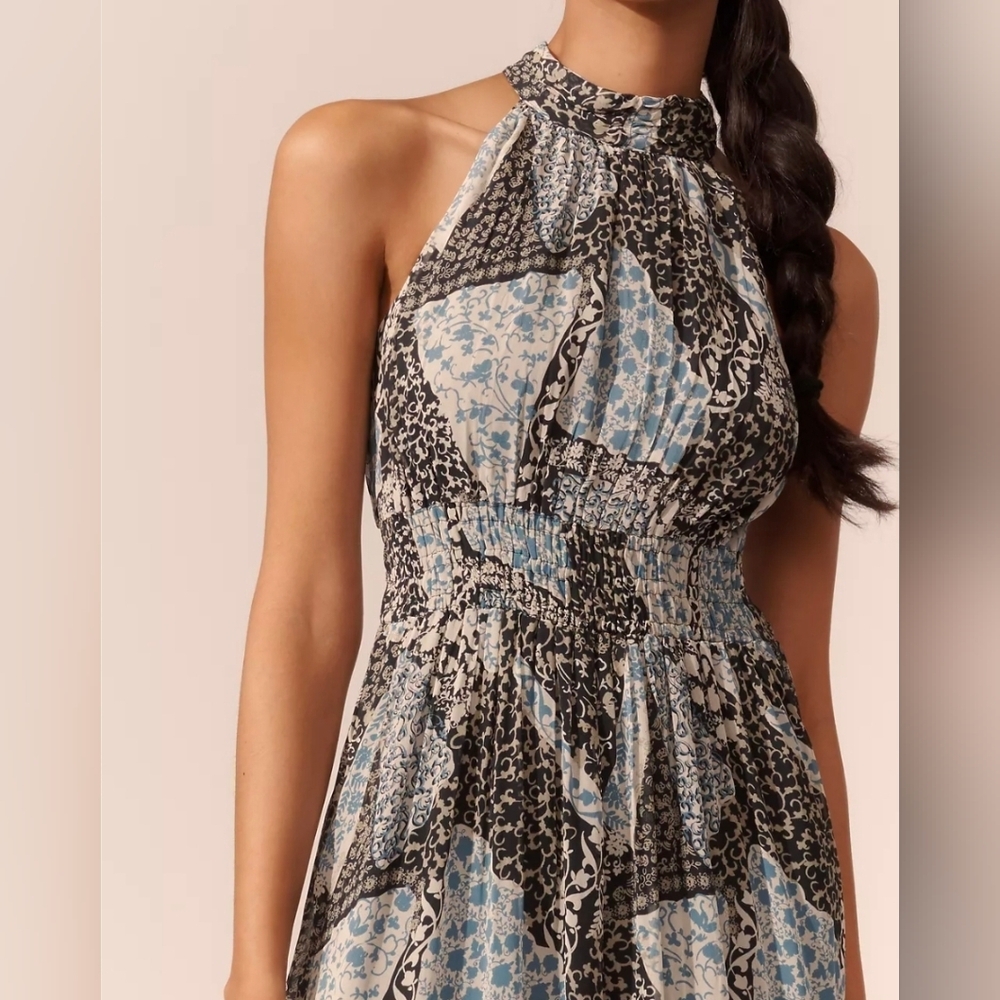 Anthropologie The Somerset Chiffon Halter Maxi Dress - Picture 3 of 12